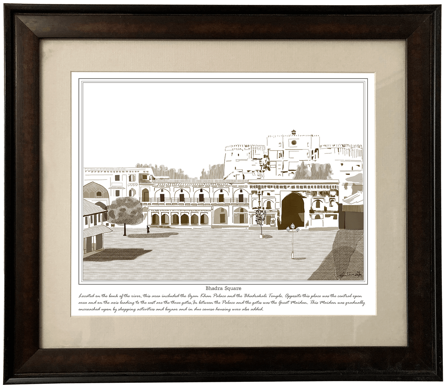 Painting of Bhadra Square, Ahmedabad